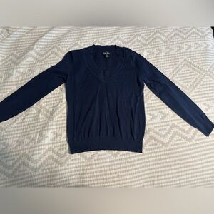Wet Seal Navy V Neck Fitted Sweater